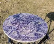 21" Amethyst Stone Random Coffee Side Table Top Inlay Work Hallway Decor Gifts