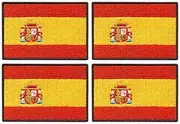[Patchion] Set of Four - Flag of Spain - Black VeIcro/Hook and Loop Backing - Embroidered Patch/Badge/Emblem