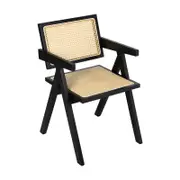 Levede 1x Armchair Dining Chair Wicker Wooden Chairs Rattan Accent Lounge Seat