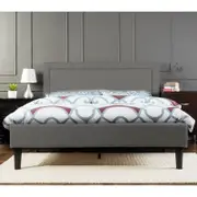 Portsmouth King Single Linen Fabric Bed Frame - Grey