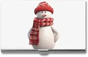 [VFMKT] Slim Metal Business Card Holder Portable Business Card Case Pocket Name Card Holder Snowman Wearing Red Scarf Wallet for Men Women Office Travel