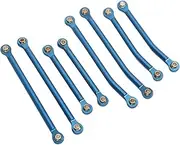 RC Clearance Suspension Link, 8pcs RC Linkage Tie Rod Kit Wear Resisting Aluminum Alloy for 1/18 RC Car (Blue)