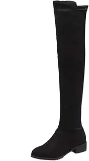 [Onewus] Women Casual Thigh High Boots Fashion Over-The-Knee Boots