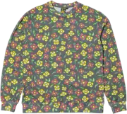 Krooked Skateboards Mark Gonzales Painted Flowers Waffle Knit Thermal Crew Shirt