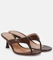 [Gianvito Rossi] Gianvito Rossi Ascent 55 leather thong sandals AU 4 brown