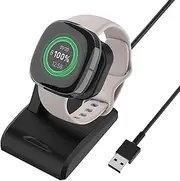 [T Tersely] Charger Dock Stand Compatible with Fitbit Versa 4/Versa 3/Sense/Sense 2 Charger Stand Charging Cable Dock Station Base Cradle with USB Cord Replacement for Versa 3 Smart Watch