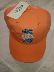SALT LIFE LIVE SALTY MEN'S ORANGE PAPAYA LOGO BALL CAP HAT OSFM $24 BRAND NWT