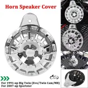 Chrome Horn Speaker 110dB Cover Fit For Harley Touring Road King Dyna Big Twin