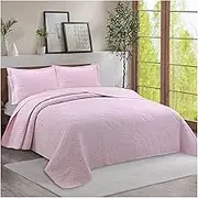 Bedspread Coverlet Set Full Queen King Size Modern Style Floral Comforter Bedding Cover Lightweight Cotton Bedding 3-Piece Quilt Set (1 Quilt,2 Pillow Shams)