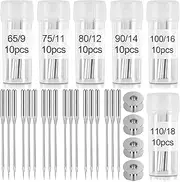 Sewing Machine Needles, 60 Pcs Universal Sewing Machine Needles, Heavy Duty Sewing Machine Needle for Singer, Brother, Janome, Varmax, Size 65/9, 75/11, 80/12, 90/14, 100/16, 110/18