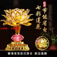 在飛比找樂天市場購物網優惠-【台灣公司可開發票】七彩蓮花燈供佛一對家用插電led佛燈佛堂