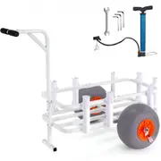 VEVOR Beach Fishing Cart, 136 kg Load Capacity, Fish and Marine Cart with Two 330 mm Big Wheels PU Balloon Tires for Sand, Heavy-Duty Aluminum Pier Wa