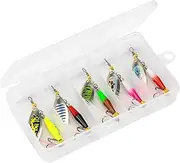 Trout Spinners | Bass Trout Lures with Treble Hooks - Handmade Spinner Baits Kit for Fish Gear Salmon Fish Enthusiasts Freshwater Saltwater