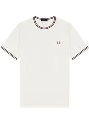 Fred Perry Logo-embroidered Cotton T-shirt - Ecru XL