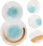 UTHCLO Conjoined Mother and Bowl Plate Bowls Dip and Platters Porcelain Dip Bowls Large Mixing Bowl Condiment Cups Chip and Dip Bowl Decorative Home Accessories Square Ceramics