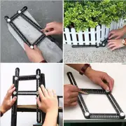 Metal Angular Ruler Multi Angle Measuring Tool Ultimate Transfer Black Template