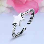 7mm Star Band 925 Sterling Silver Toe Ring Thin Adjustable Toe Ring