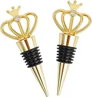 IMIKEYA Crown Shape Wine Stopper Golden Alloy Bottle Stoppers for Weddings and Parties for Sealing Wine Beer and Beverages Keeps Fresh and Adds Elegance to Gatherings