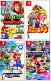 Mario VS Donkey Kong + RPG + Wonder + Mario Kart 8 Deluxe Switch New Bundle