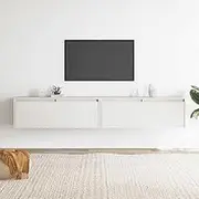 Wall Cabinets 2pcs White 100x30x35 cm Solid Wood Pine,Wooden Wall Cabinets Storage and Display Solution for Home Decoration Wall Shelves, Home Decor