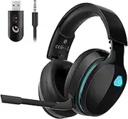 Gvyugke Wireless Gaming Headset 2.4GHz USB for PS5, PS4, PC, Switch, Mac, Bluetooth 5.2 Gaming Headphones Detachable Microphone 3.5mm Wired Jack for Xbox Series（Black）