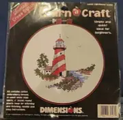 Dimensions Learn A Craft Cross Stitch Kit "Light House Scene" #72405 1997