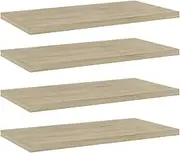 Floating Shelves, Display Wall Shelves Decorative Shelf Board Ledge Shelf Wall Mounted Storage Shelf Rack Bookshelf Boards 4 pcs Sonoma Oak 40x20x1.5 cm Engineered Wood