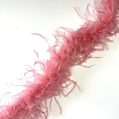 Ostrich & Marabou Feather Boa - Dusty Pink