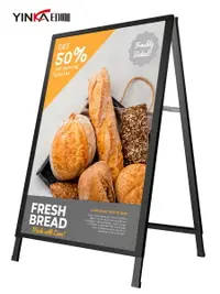 在飛比找樂天市場購物網優惠-A型海報架 立式菜單架 廣告架 戶外注水海報a字架子防風門口