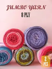 Ozoffer 2PC 8Ply Knitting Yarn Cake JUMBO Premium Acrylic Crochet Craft 200g Super Soft