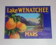 Lake Wenatchee Pears Fruit Crate Label Art Print