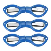 3 Pcs Folding Scissors Non-Rust Portable Mini Scissors Travel Small Shear Blue