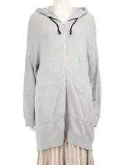 Grey Oversized Zip Up Hoodie