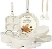Carote Pots and Pans Set Non Stick Gold, Cookware Set, Pots and Pans Set