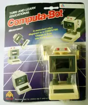 RARE VINTAGE 80'S COMPUTA BOT MOTORIZED TRANSFORMING ROBOT MC TOY NEW SEALED !