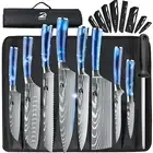 8 Pcs Kitchen Knives Set Professional Damascus Pattern Meat Cleaver Chef's Knife