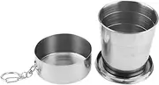 Stainless Steel Collapsible Cup, Folding Portable Camping Mug Travel with Lid Keychain for Outdoor Drinking Metal Telescopic Cups Foldable Water(Four Section Cup 250ml)