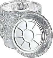 Aluminum Foil Plates, 50PCS Round Disposable Uniform Thermal Conductivity Aluminum Foil Pie Pans, Foil Tart Pan for Air Fry, Cooking (6in)