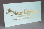 PRE CUT THE NEW EDISON PHONOGRAPH LABORATORY WATER SLIDE DECAL for RESTORATION