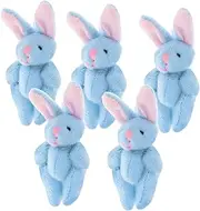 Toddmomy 5pcs Cute Jointed Rabbit Plush Mini Soft Bunny Dolls for Easter Celebrations Birthday Cake Decorations Wedding Party Favors Lightweight and Portable Design