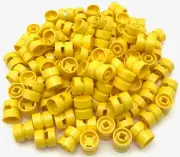 Lego 100 New Yellow Wheel 11mm D. x 12mm Hole Notched for Wheels Holder Parts