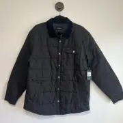 Brixton Men’s Corduroy Neck Cass Black Jacket Size XL NWT