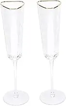 Set of 2 Classic Coupe Flutes in Crystal for Wedding Toasting Mrs and Mrs Glasses