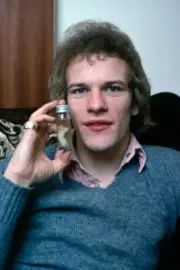 Aston Villa striker Andy Gray with his cartilege which had been re- Old Photo