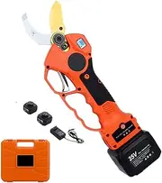 AvviKro Cordless Electric Pruning Shears-2 Pack Backup Rechargeable 2Ah Lithium Battery 25V, 40mm（1.6 inch）Max Cutting Diameter, Power Tree Electric Branch Scissors Wood Pruner, 6-8 Working Hours