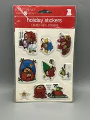 Vintage Sherman On The Mount Monk Puffy Holiday Christmas Stickers 1984