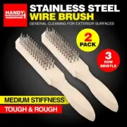 Handy Hardware® 2PCE Wire Brushes Stainless Steel Bristles Exterior Surfaces