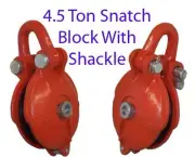 4.5 Ton Bail Snatch Block Hoist Rig Shackle 5" Pulley