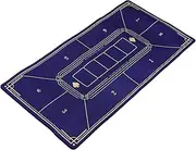 SOPOTUTU Poker Game Mat Portable Slip Tabletop Layout for Poker Night Theme Parties and Gatherings Versatile Blue Rubber Table Covers