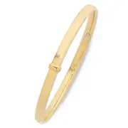 9kt Yellow Gold Silver Infused 1/2 Round Bangle